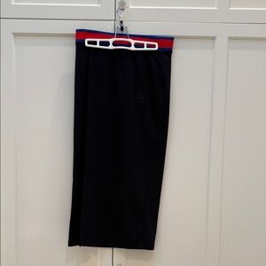 Adidas long Black Skirt with Red and Blue Trim